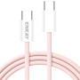 ENKAY pleten polnilni in podatkovni kabel - USB-C na USB-C - 1 m - roza