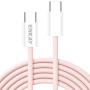 ENKAY pleten polnilni in podatkovni kabel - USB-C na USB-C - 2 m - roza