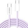 ENKAY pleten polnilni in podatkovni kabel - USB-C na USB-C - 2 m - vijoličen