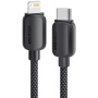 ESSAGER ES-X46 pleten polnilni in podatkovni kabel - USB-C na Lightning - 2 m - črn