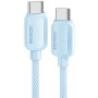 ESSAGER ES-X46 pleten kabel za polnjenje in prenos podatkov - USB-C na USB-C - 2 m - moder
