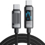 ESSAGER Dazzling pleten polnilni in podatkovni kabel - USB-C na USB-C - 1 m - črn