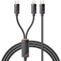 ESSAGER 2v1 univerzalni pleten polnilni in podatkovni kabel - USB-C na USB-C / Lightning - 1,2 m - črn