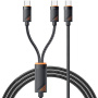 ESSAGER 2v1 univerzalni pleten polnilni in podatkovni kabel - USB-C na USB-C / USB-C - 1,2 m - črn