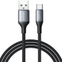 JOYROOM S-A28 pleten polnilni in podatkovni kabel - USB-A na USB-C - 1 m - črn