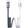 USAMS US-SJ757 dvobarvni pleten polnilni in podatkovni kabel - USB-C na Lightning - 1,2 m - sivobel