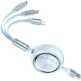 WEKOME Star Series 3v1 izvlečni polnilni in podatkovni kabel - USB-A na USB-C / Lightning / micro USB - 1,2 m - moder