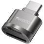 Yesido GS19 mini redukcija z bralnikom kartic - reža za TF kartico na USB-C - temno siva
