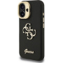 Guess Grained 4G Logo ovitek s preklopnim stojalom za iPhone 16 - črn