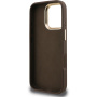 Guess 4G Metal Logo ovitek s preklopnim stojalom za iPhone 16 Pro Max - rjav