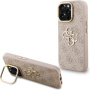 Guess 4G Metal Logo ovitek z zložljivim stojalom za iPhone 16 Pro Max - roza
