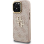 Guess 4G Metal Logo ovitek z zložljivim stojalom za iPhone 16 Pro Max - roza
