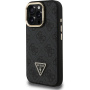 Guess 4G Strass Triangle Logo ovitek z zložljivim stojalom in MagSafe za iPhone 16 Pro Max - siv