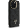 Guess 4G Strass Triangle Logo ovitek z zložljivim stojalom in MagSafe za iPhone 16 Pro Max - siv