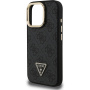 Guess 4G Strass Triangle Logo ovitek z zložljivim stojalom in MagSafe za iPhone 16 Pro Max - siv