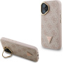 Guess 4G Strass Triangle Logo ovitek s preklopnim stojalom in MagSafe za iPhone 16 - roza