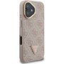 Guess 4G Strass Triangle Logo ovitek s preklopnim stojalom in MagSafe za iPhone 16 - roza