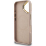 Guess 4G Strass Triangle Logo ovitek s preklopnim stojalom in MagSafe za iPhone 16 - roza