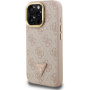 Guess 4G Strass Triangle Logo ovitek s preklopnim stojalom in MagSafe za iPhone 16 Pro Max - roza