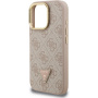 Guess 4G Strass Triangle Logo ovitek s preklopnim stojalom in MagSafe za iPhone 16 Pro Max - roza