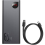 Baseus Adaman powerbank s priključki USB-C / 2x USB-A - 20.000 mAh - črna