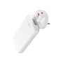 FIXED Slim Traveller GaN univerzalni potovalni adapter s priključki 2x USB-C in vtiči - 45W - bel