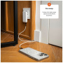 FIXED Slim Traveller GaN univerzalni potovalni adapter s priključki 2x USB-C in vtiči - 45W - bel