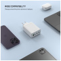 FIXED GaN polnilni adapter s priključki 3x USB-C / USB-A - 120W - bel