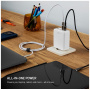 FIXED GaN polnilni adapter s priključki 3x USB-C / USB-A - 120W - bel