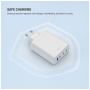 FIXED GaN polnilni adapter s priključki 3x USB-C / USB-A - 120W - bel