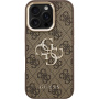 Guess 4G Metal Logo ovitek s preklopnim stojalom za iPhone 16 Pro Max - rjav
