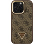 Guess 4G Strass Triangle Logo ovitek z zložljivim stojalom in MagSafe za iPhone 16 Pro Max - rjav