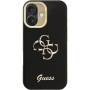 Guess Grained 4G Logo ovitek s preklopnim stojalom za iPhone 16 - črn
