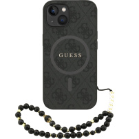 Guess 4G Colored Ring Strap ovitek z vrvico in MagSafe za iPhone 13 - siv