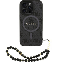 Guess 4G Colored Ring Strap ovitek z držalom in MagSafe za iPhone 16 Pro Max - siv