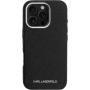 Karl Lagerfeld Grained Repeated Logo ovitek z MagSafe za iPhone 16 Pro Max - črn