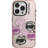 Karl Lagerfeld IML Multi K&CH Heads ovitek za iPhone 15 Pro Max - roza