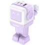 UGREEN Nexode RG RobotGaN hitri polnilni adapter z 2x USB-C / USB-A priključki - 65W - vijoličen