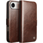 QIALINO usnjeni flip ovitek za iPhone Air - temno rjav