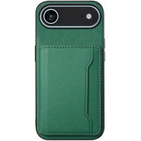 Usnjeni ovitek z žepom za kartice za iPhone Air - temno zelen