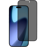 Kaljeno 2.5D Anti-Spy steklo s črnim okvirjem za iPhone 17