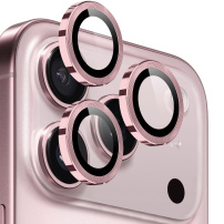 NORTHJO stekla s kovinskim okvirjem za zaščito leč zadnje kamere za iPhone 17 Pro / 17 Pro Max - roza