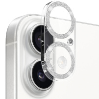NORTHJO kaljeno steklo z bleščečimi okvirji za zaščito leč fotoaparata za iPhone 17 - srebrno