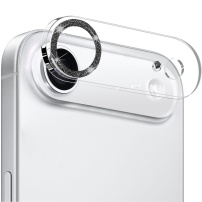 NORTHJO kaljeno steklo z bleščečimi okvirji za zaščito leč fotoaparata za iPhone Air - črno