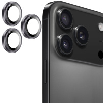 ENKAY kaljeno steklo s kovinskim okvirjem za zaščito leč zadnje kamere za iPhone 17 Pro / 17 Pro Max - siva