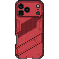 Vzdržljiv zaščitni ovitek s stojalom za iPhone 17 Pro Max - rdeč