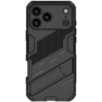 Vzdržljiv zaščitni ovitek s stojalom za iPhone 17 Pro Max - črn