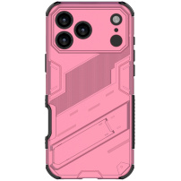 Vzdržljiv zaščitni ovitek s stojalom za iPhone 17 Pro Max - roza