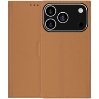 Flip ovitek iz PU usnja za iPhone 17 Pro - rjav