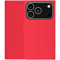 Ovitek s preklopom iz PU usnja za iPhone 17 Pro Max - rdeč